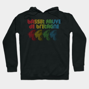 Cool Retro Groovy Basset Fauve de Bretagne Dog Hoodie